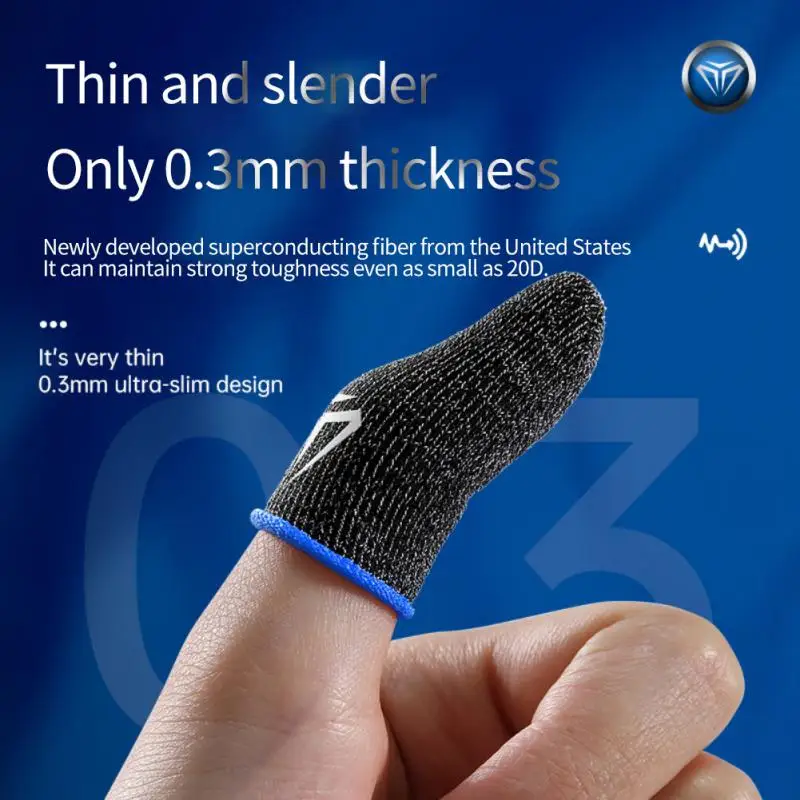 1/3 / 5ШТ Двойка върховете на пръстите си за игра Pubg Mobile, устойчива на плъзгане ръкавица за пръсти, гейм контролер, ръкав за пръстите за мобилни устройства със сензорен екран Изображение 2