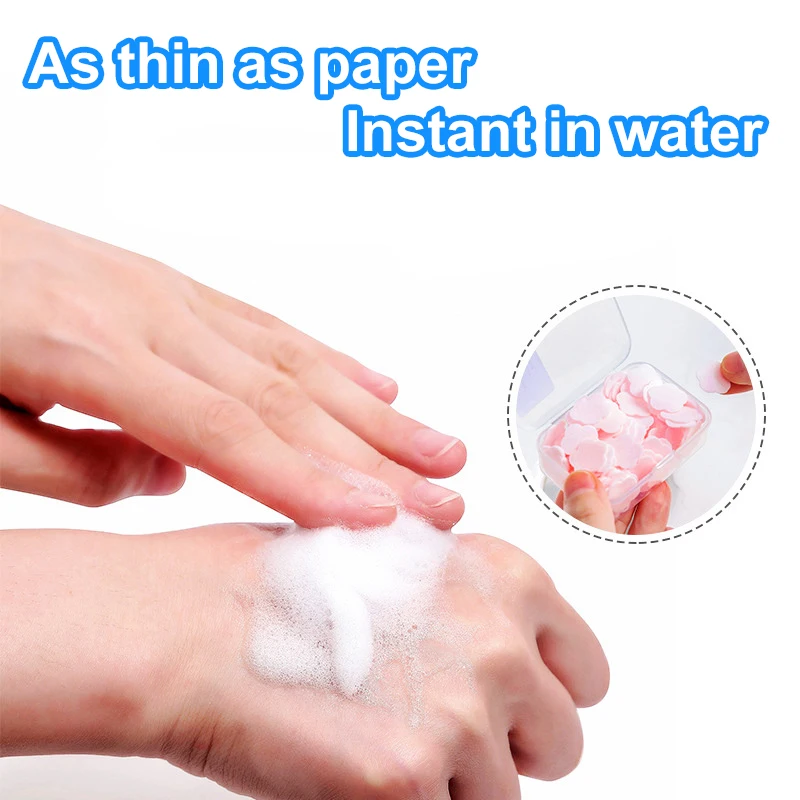 1 ~ 20PCS кутия Преносима мыльно-книжен вана за измиване на ръцете за Еднократна употреба парче сапун Мини-Цвете пътни Настилки сапун за измиване на ръцете с ароматни листенца от Изображение 5