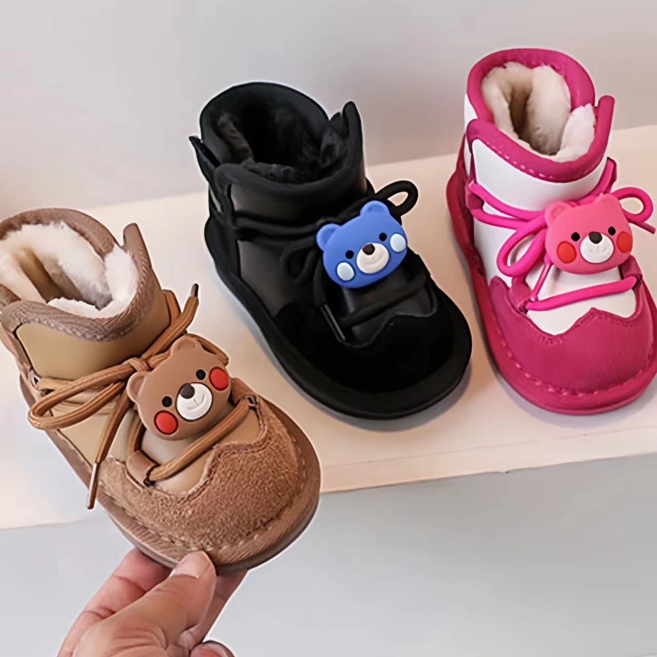 2023 Нови модни детски Зимни обувки с анимационни плюшем, Удебелена детски Зимни памучен обувки на не-хлъзгава подметка, За момчета и момичета, Топли обувки Изображение 0