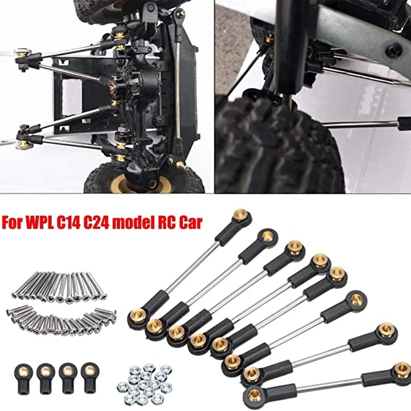 2X Актуализирани резервни части Комплект волан сцепление с метален гума заобикаля за WPL 1/16 C14 C24 RC Car Parts Изображение 5