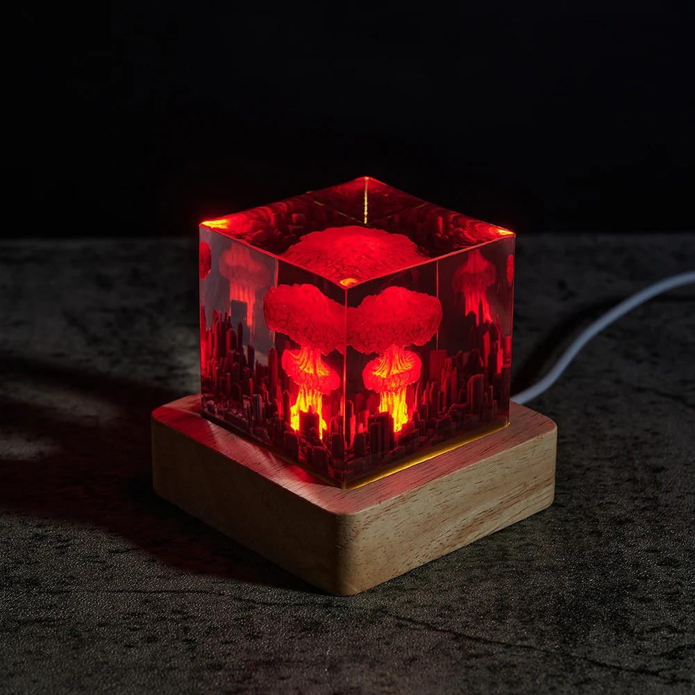 3D лека нощ от смола Грибовидное Облак Nuclear Blast Лампа за сърф и гмуркане Модельная Лампа Украса на Атмосферната лампи Творчески Подаръци Изображение 0