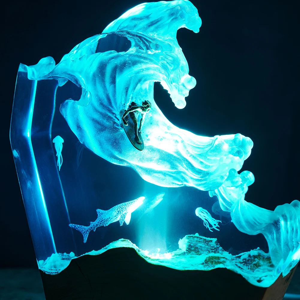 3D лека нощ от смола Грибовидное Облак Nuclear Blast Лампа за сърф и гмуркане Модельная Лампа Украса на Атмосферната лампи Творчески Подаръци Изображение 4