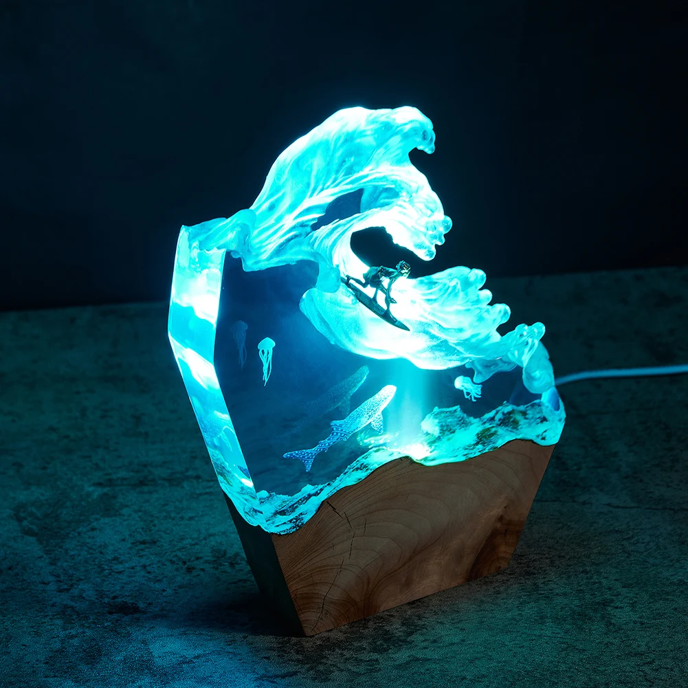 3D лека нощ от смола Грибовидное Облак Nuclear Blast Лампа за сърф и гмуркане Модельная Лампа Украса на Атмосферната лампи Творчески Подаръци Изображение 5