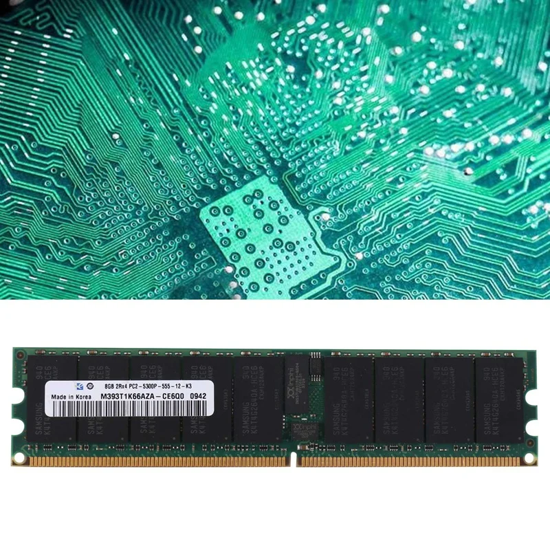 DDR2, 8 GB 667 Mhz RECC RAM + Охлаждащ Жилетка PC2 5300P 2RX4 REG ECC / Сървър Памет RAM За работни станции Изображение 2