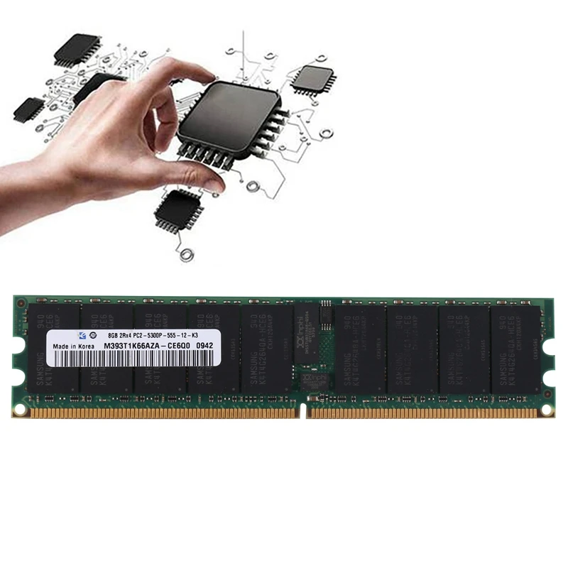 DDR2, 8 GB 667 Mhz RECC RAM + Охлаждащ Жилетка PC2 5300P 2RX4 REG ECC / Сървър Памет RAM За работни станции Изображение 4