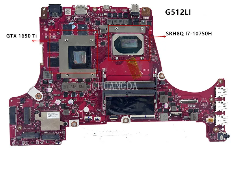 G512LI дънна Платка За ASUS ROG Strix G15 G512 G512LU G512LH G712LI дънна Платка на Лаптоп I7-10750H GTX1650TI-4G Изображение 0