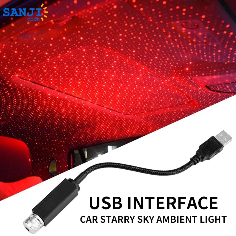 SanjiCook Mini Car Проектор, лампа Star Sky Lamp USB Захранване, Подходящи За Осветление на покрива и тавана на автомобила Щепсела и да Играе. Изображение 0