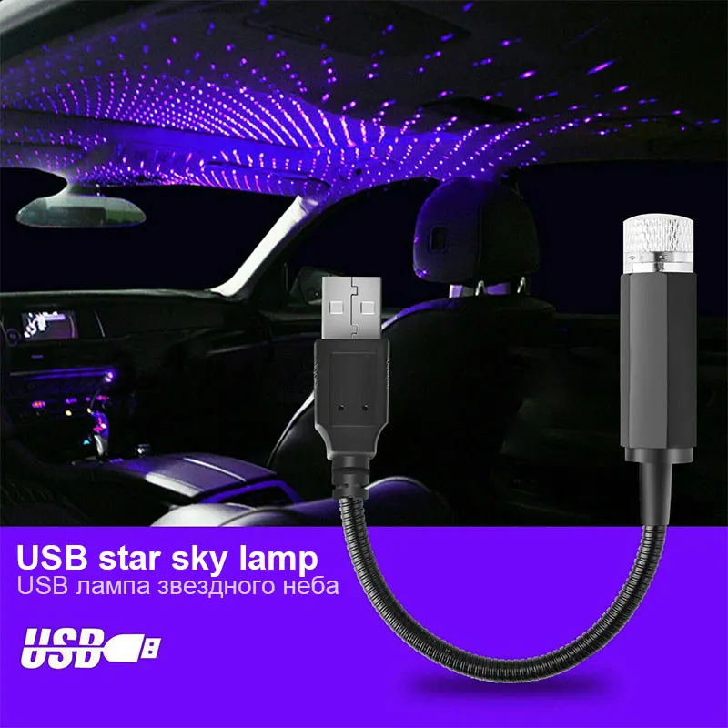 SanjiCook Mini Car Проектор, лампа Star Sky Lamp USB Захранване, Подходящи За Осветление на покрива и тавана на автомобила Щепсела и да Играе. Изображение 1