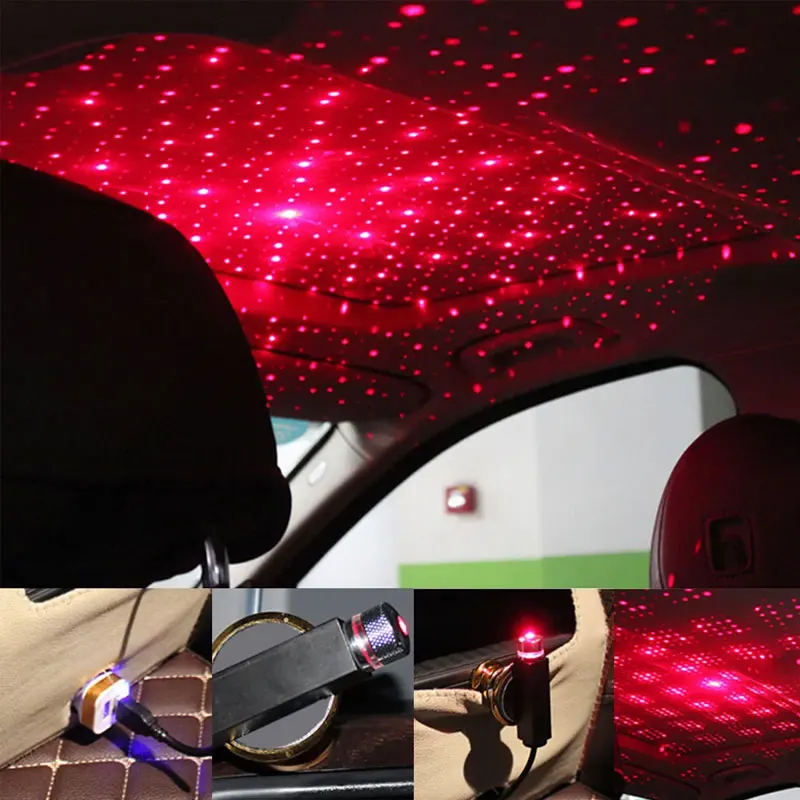 SanjiCook Mini Car Проектор, лампа Star Sky Lamp USB Захранване, Подходящи За Осветление на покрива и тавана на автомобила Щепсела и да Играе. Изображение 3
