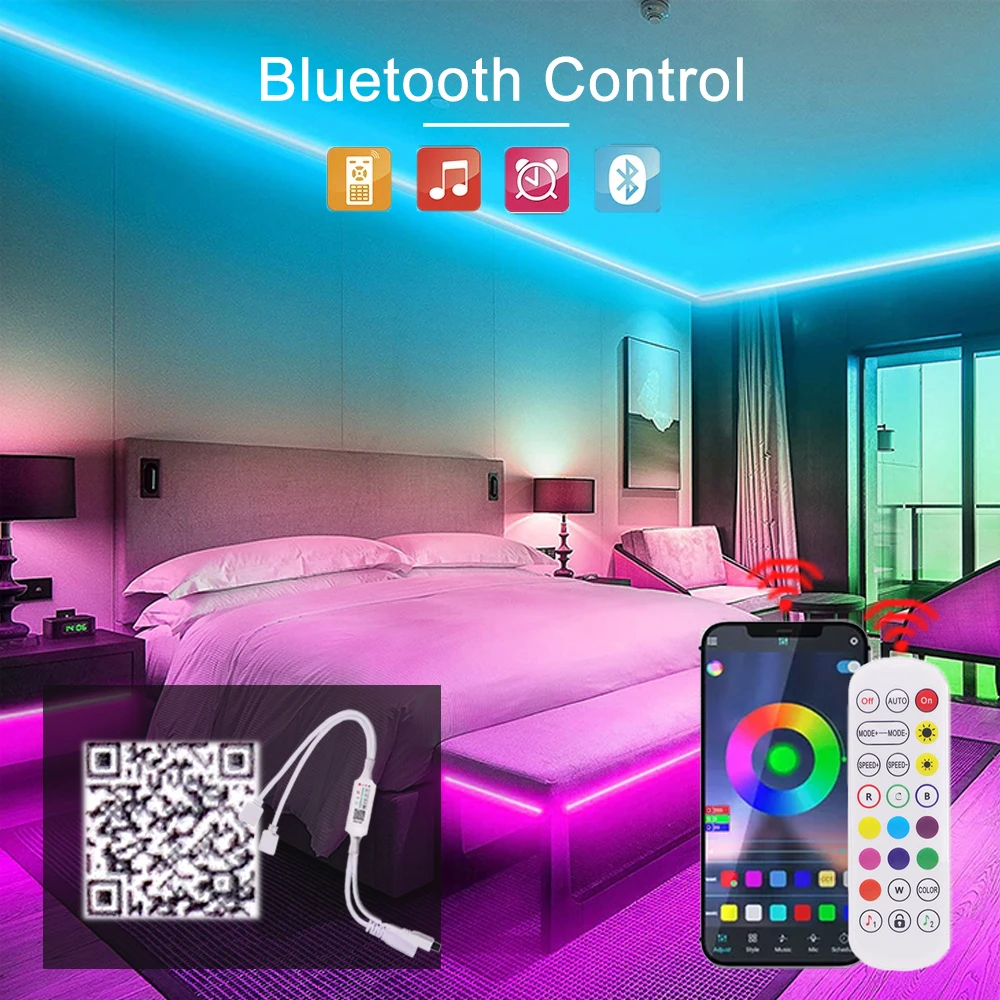 Sasha Smart 12V LED Неон RGB Лента Водоустойчива Силиконова Светодиодна Лента с WiFi, Bluetooth APP IR Remote Control Dimmable Decoration Изображение 3