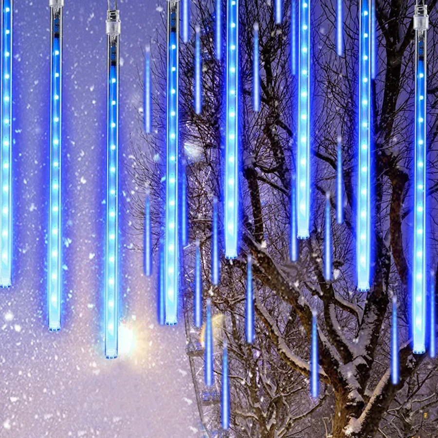 Thrisdar 50 см 288 LED Коледно Метеоритен Дъжд Светлини Пада Капка Дъжд ледени Висулки Струнни Светлини за Празнични Партита Домашен Открит вътрешен Двор Изображение 0