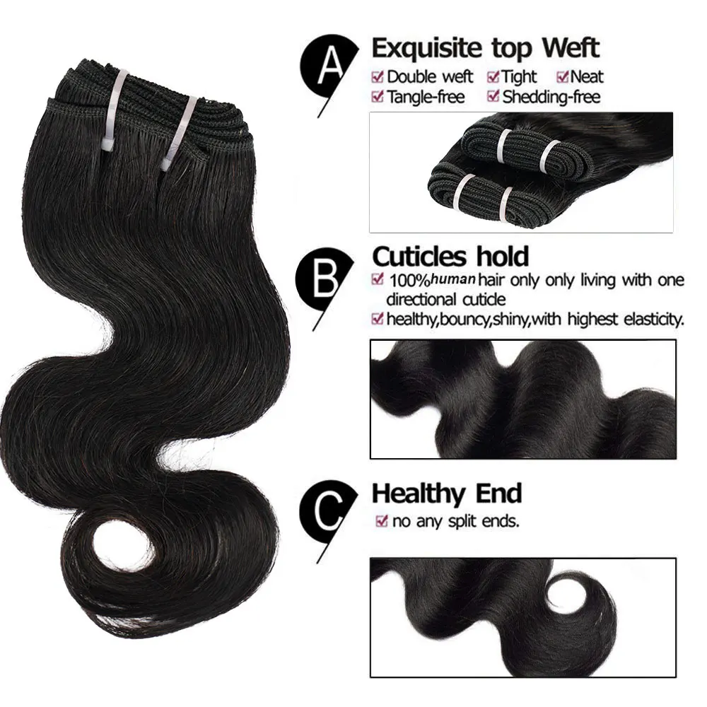 Veravicky Body Weave Снопове от човешка коса на Бразилския Естествен Черен цвят Реми Връзки Коси 8-16 см 50 г / връзка Реми Hair Изображение 5