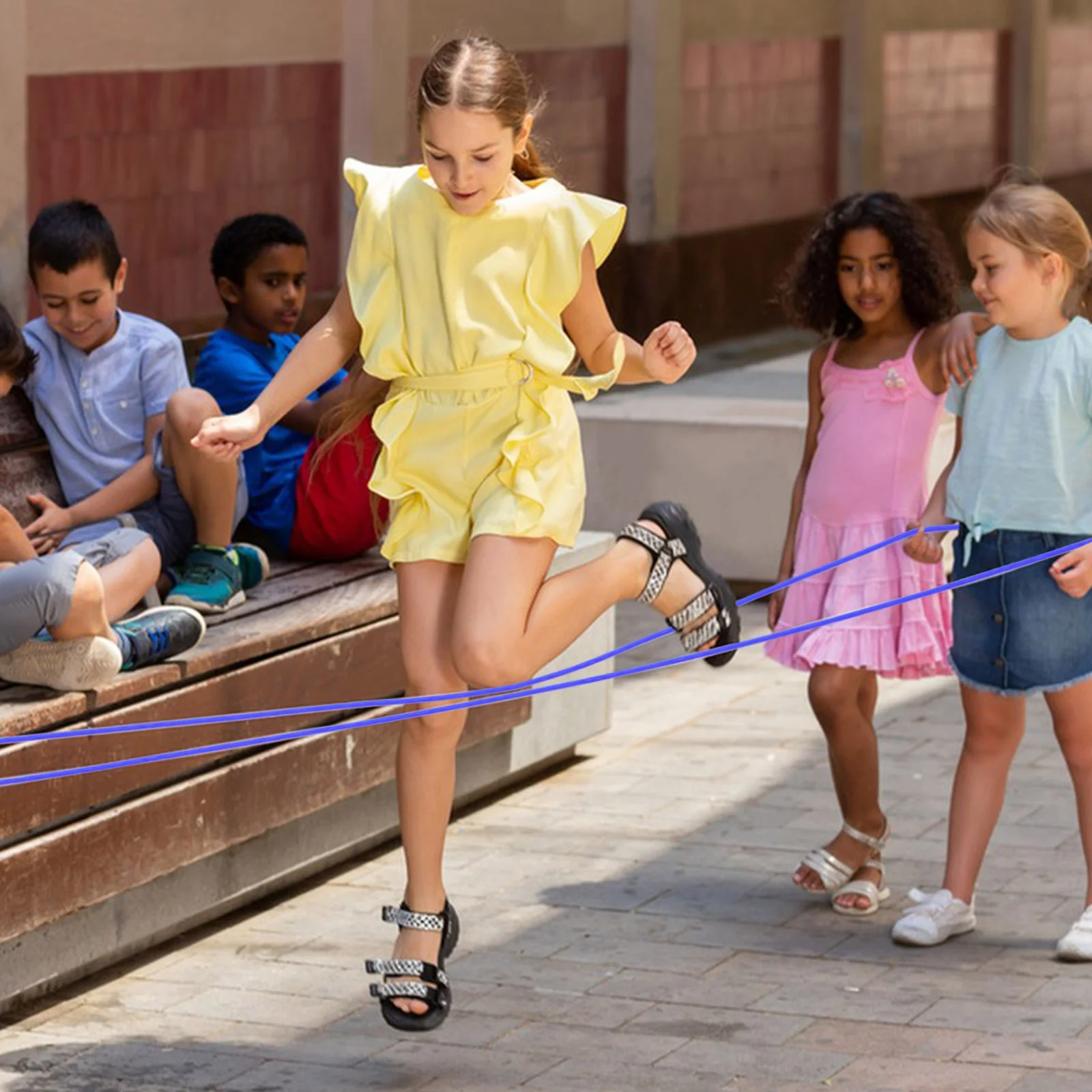 Децата скачат на въже, и децата да скачат на въже, скачане на въже за деца, симулатори за упражнения Изображение 3