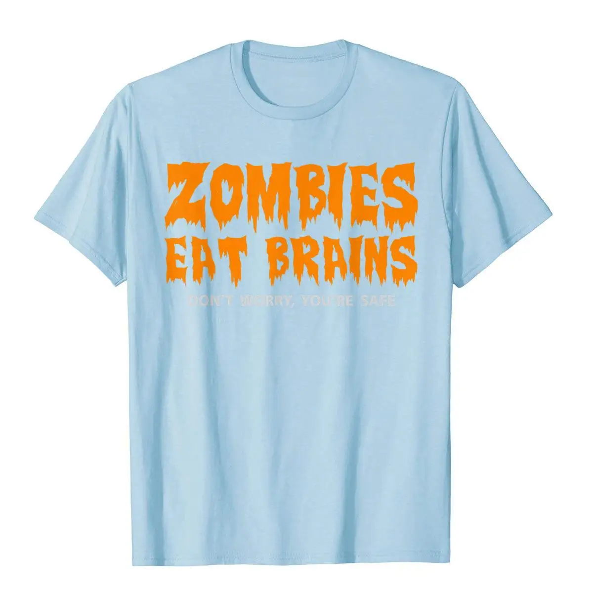 Зомбита яде мозък, да ти е в безопасност Забавна тениска на Хелоуин, тениска, хип-хоп памук, с елегантен дизайн, модерен мъжете Изображение 3