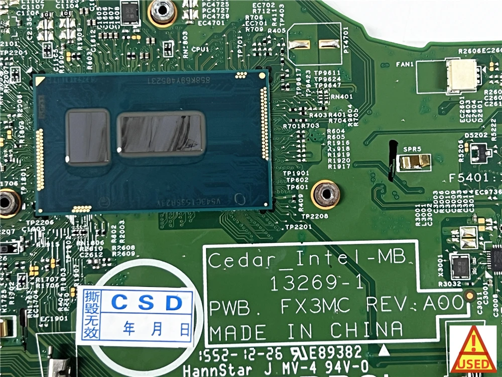 Използвани дънна Платка на лаптоп CN-0X4X4V 13269-1 ЗА Dell 3542 3543 с I5-5200U Приет 100% Работен тест Изображение 5