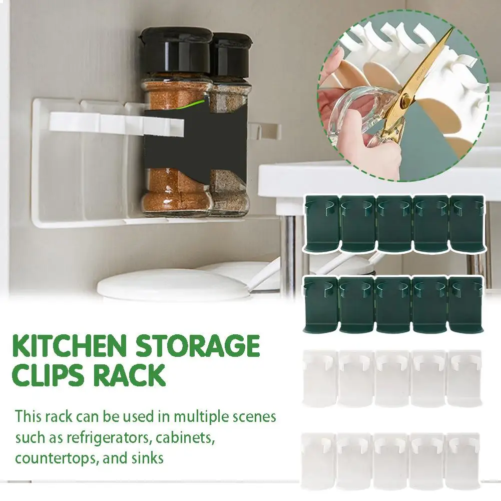 Кухненски Рафтове за съхранение на подправки, хладилник за съхранение на съдове С пет дупки, Просто домашен Органайзер за бутилки без перфорация Z5W1 Изображение 0