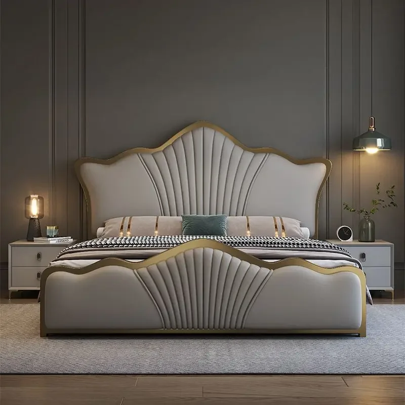 Модерна минималистичная кожено легло Napa, 1.8 м двойно легло king size в главната спалня, на 1,5 м за едно легло, висококачествена и лесна луксозно легло за съхранение на вещите Изображение 0