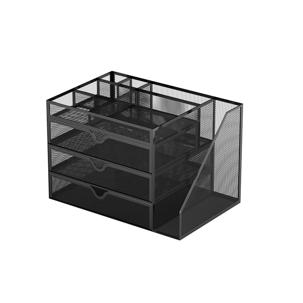 Настолна кутия за съхранение на формат А4, метален шкаф шкаф Голяма кутия с Козметика Канцеларски материали за общежитие Завърши Рафтове за съхранение на Настолен Органайзер Изображение 4