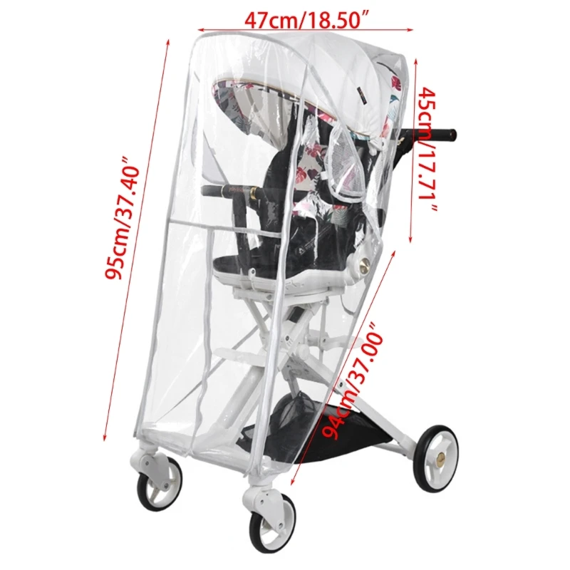 Обновен Дъждобран за детска количка Универсален Аксесоар за колички Водоустойчив EVA Изображение 5