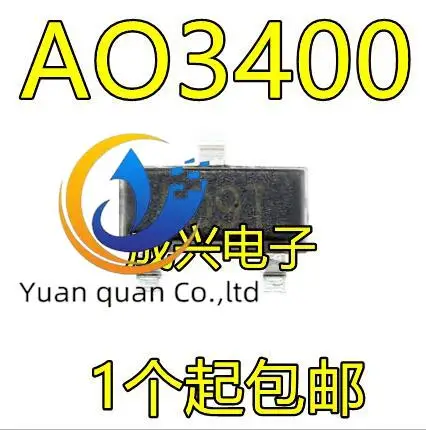 оригинален нов AO3400 A09T MOSFET SOT23 N-канален 20pcs Изображение 0
