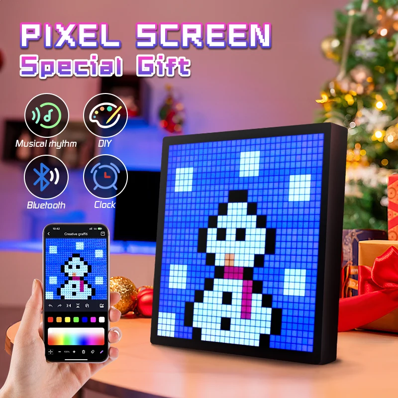 Пиксельный дисплей с led матрица, Управление на смарт приложение, Програмируем екран, Анимационна рамка САМ RGB, Пиксельный декор домашна игрална стая Изображение 2