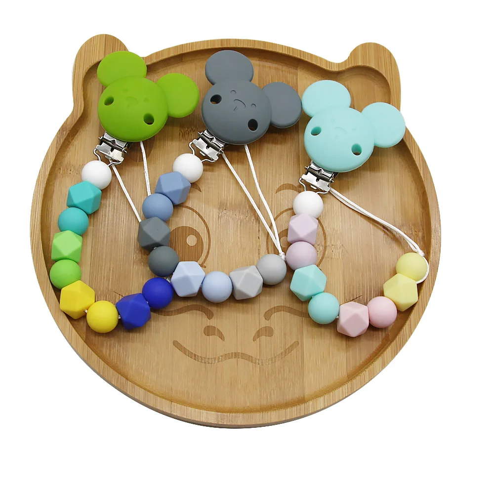 Сладко-idea Цветни бебешки силиконови перли, 1 комплект Пустышек, скоба за детски играчки-прорезывателей, Аксесоар, Окачване-прорезыватель, направи си сам, без Бисфенол А. Изображение 3
