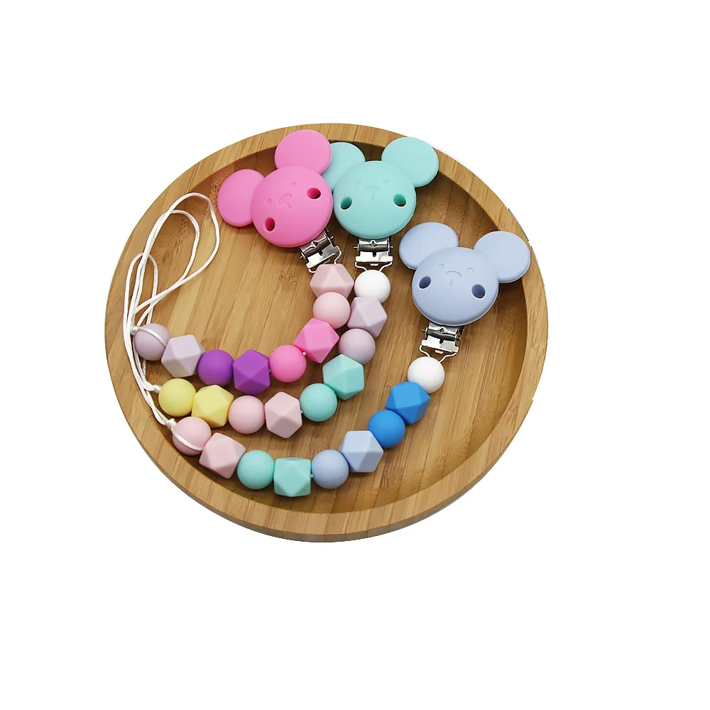 Сладко-idea Цветни бебешки силиконови перли, 1 комплект Пустышек, скоба за детски играчки-прорезывателей, Аксесоар, Окачване-прорезыватель, направи си сам, без Бисфенол А. Изображение 5