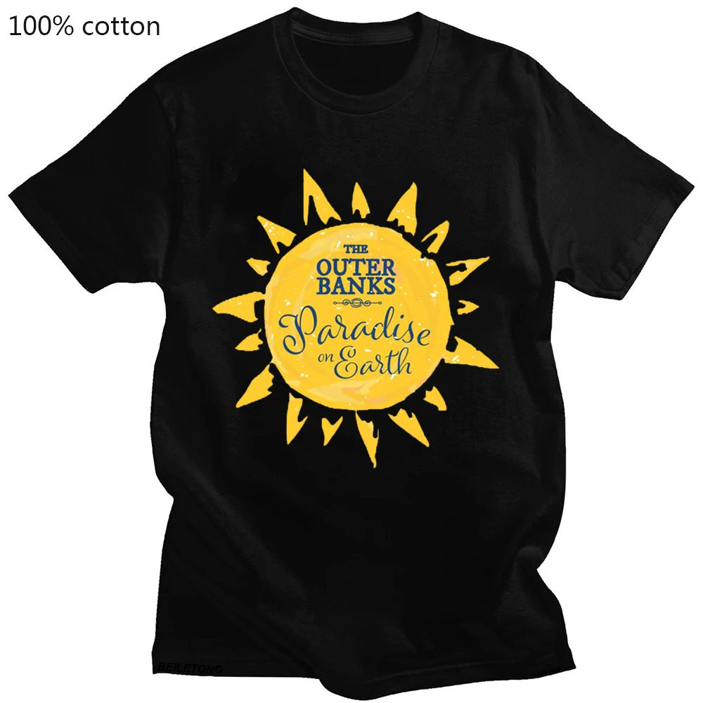 Тениска Поуг Life Outer Banks TV Ulzzang Graphic Битник Женска Тениска със забавна принтом За момичета, Черна риза с кръгло деколте, 100% Памук Изображение 0