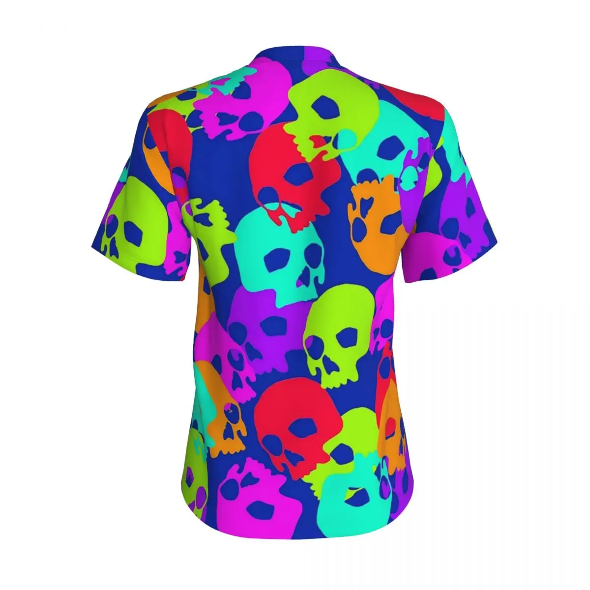Тениска с конфетным черепа, цветни тениски Harajuku с черепи, женски прости блузи с V-образно деколте, плажни ризи с къс ръкав 2024 Изображение 4