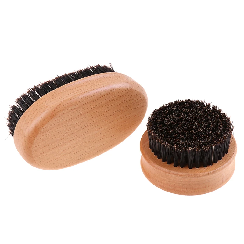 Четка за почистване на брадата от чиста косъм, С дървена дръжка, смазывающая брада, мека четка за моделиране на главата Изображение 4