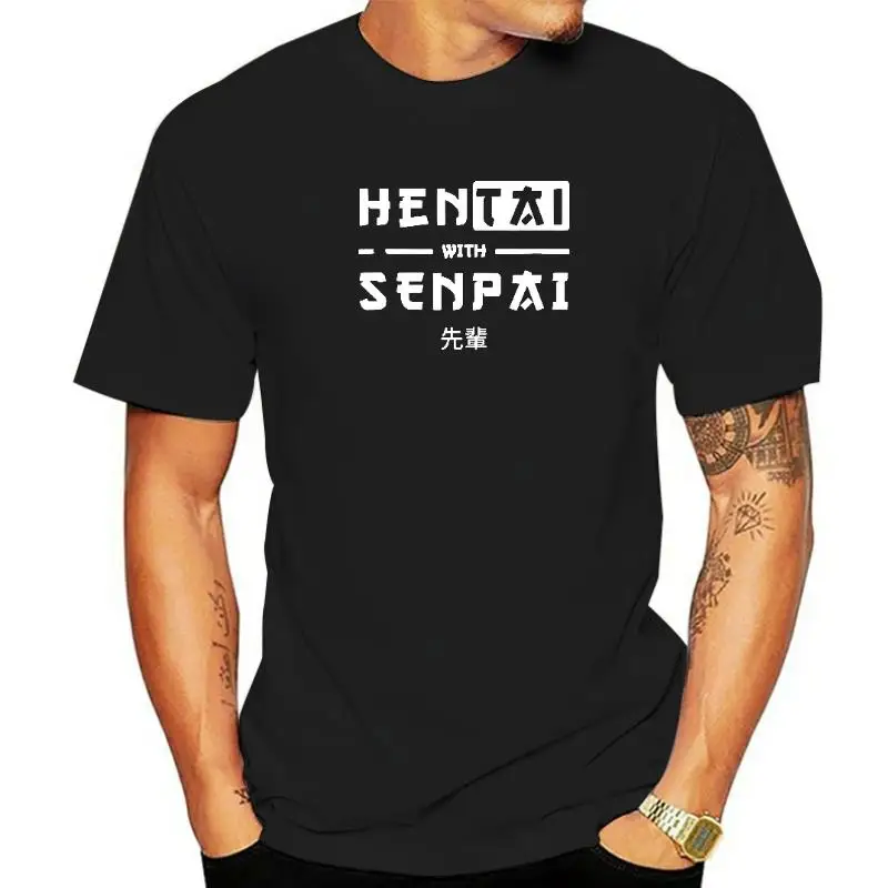 Японската тениска Senpai, градинска облекло Harajuku, аниме-дизайн, Страхотни Подаръци За тийнейджъри, Памучни эстетичные тениски на Европейски размер. Изображение 0