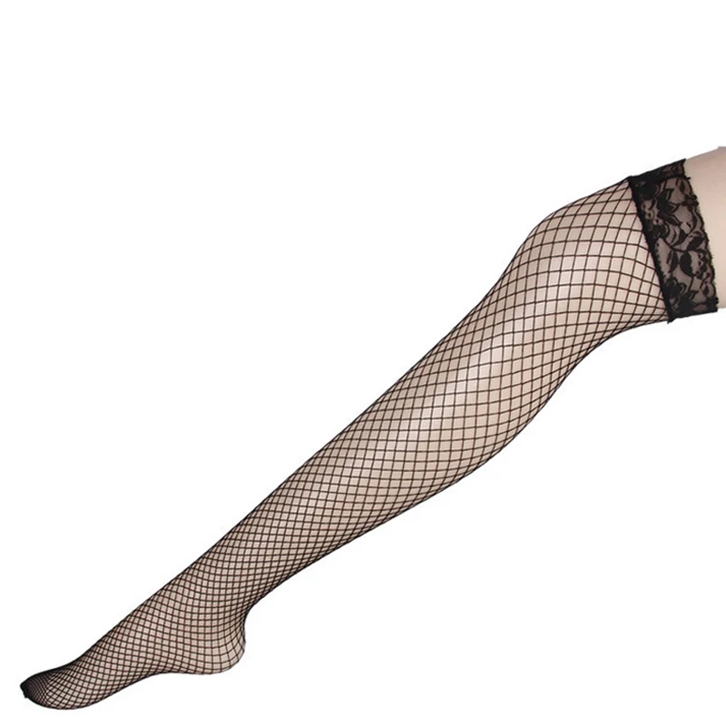 2023-Секси дълга секси бельо Мрежести чорапи, Дантелени Солени чорапи в рибарска мрежа до коляното Секси бельо чорапи Чорапи Изображение 2