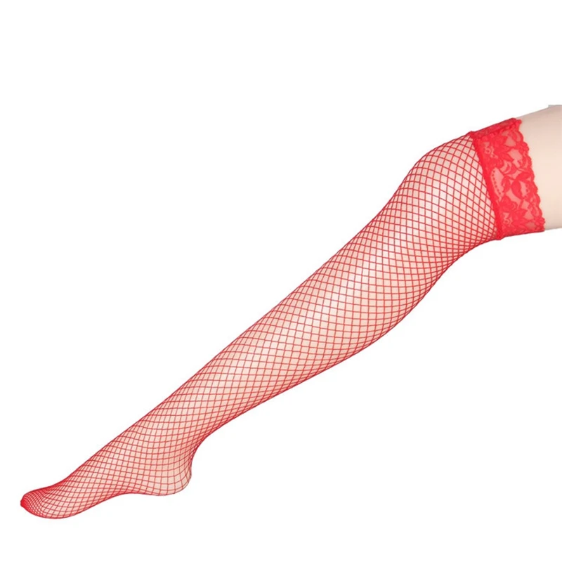 2023-Секси дълга секси бельо Мрежести чорапи, Дантелени Солени чорапи в рибарска мрежа до коляното Секси бельо чорапи Чорапи Изображение 4