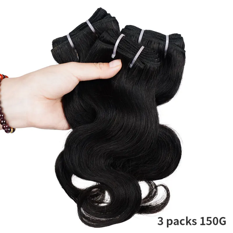Veravicky Body Weave Снопове от човешка коса на Бразилския Естествен Черен цвят Реми Връзки Коси 8-16 см 50 г / връзка Реми Hair Изображение 4