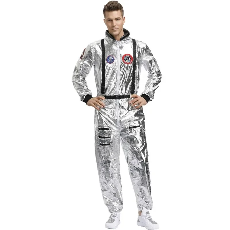 Пурим Възрастен мъж космически костюм астронавти Хелоуин Карнавальная парти Пилот Cosplay Гащеризон Изображение 0
