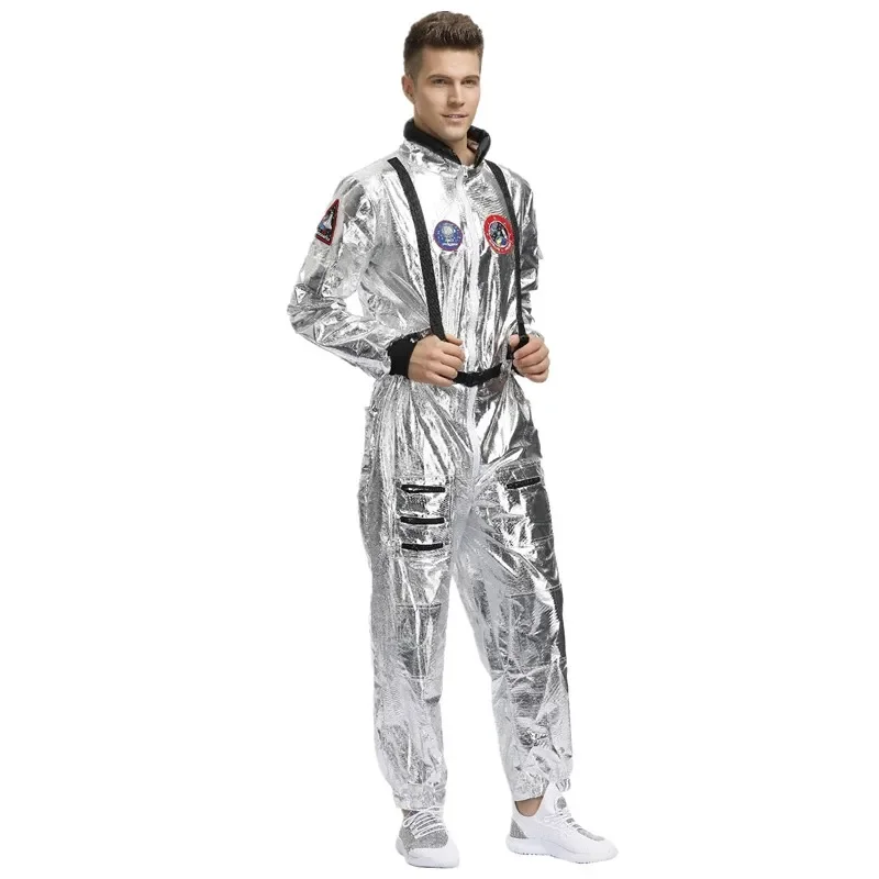 Пурим Възрастен мъж космически костюм астронавти Хелоуин Карнавальная парти Пилот Cosplay Гащеризон Изображение 3